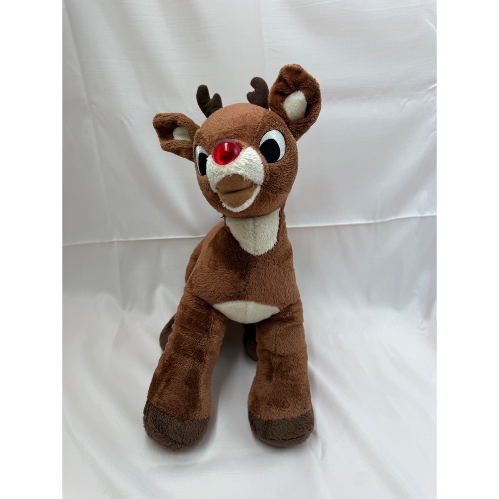 Build-A-Bear Unisex Rudolph Red-Nosed Reindeer Plush 15in Brown Soft Stuffed Toy